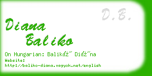 diana baliko business card